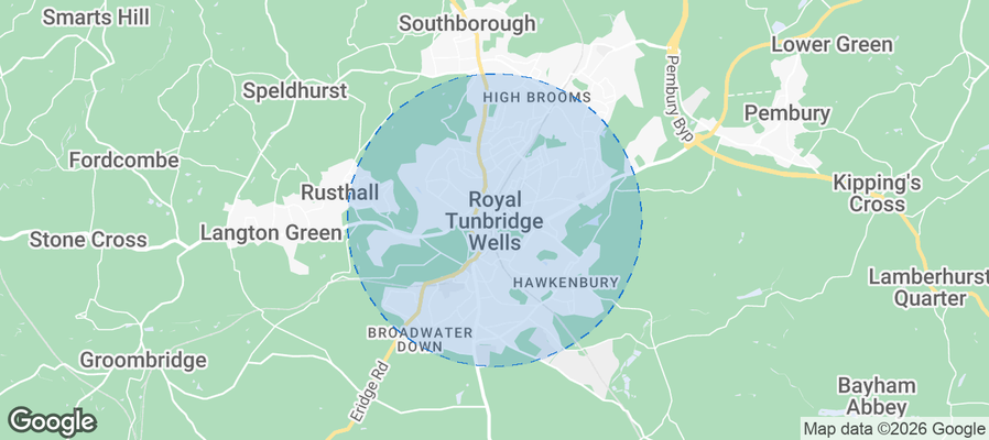 Royal Tunbridge Wells Airbnb map